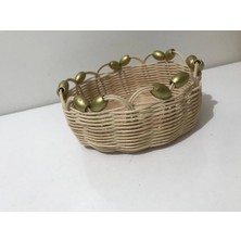 Kapsulavm Boncuklu  Rattan Küçük Sepet
