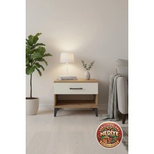Silva Komodin 60X30X48 Tek Çekmeceli - Atlas Çam & Aytaşı Rengi