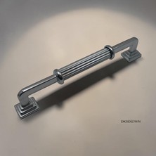 DKSDİZAYN 5 Adet Maya Çizgili Krom Dolap Kulpu – Metal Ayaklı Alüminyum Modern Mobilya Kulpu (128 / 160 / 192 / 224 Mm)