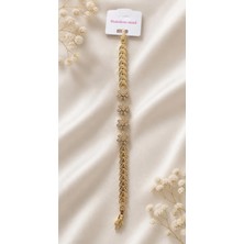 My Takı Store Çelik Vip 14K Gold Renkli Zirkon Taşlı Bileklik