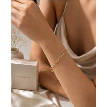 My Takı Store Çelik Vip 14K Gold Renkli Zirkon Taşlı Bileklik