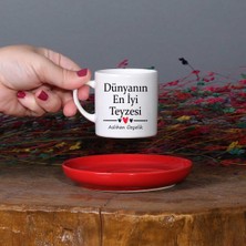 Zoommatik Teyzeye Hediye Dünyanın En Iyi Teyzesi Tasarımlı Isimli Kahve Fincan Takımı