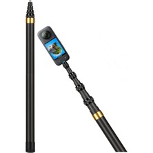 AZT 3m 300CM Carbon Fiber Görünmez Hayalet Çubuk Invisible Stick INSTA360 ve Aksiyon Kameraları