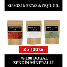 E.M.S Kırmızı & Beyaz & Yeşil Yüz Maskesi Toz Kil Maskesi 3 x 100 Gr.