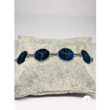 Parlak Mavi Desenli Kadın Bileklik