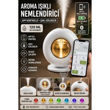 Sonreir Ultrasonik Hava Nemlendirici Aroma Difüzör 120ml USB ve Pilli Çalışan Uygulama Kontrolü Zaman Ayarlı ( Beyaz )