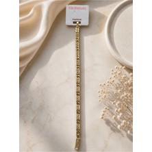 My Takı Store Çelik Vip 14K Gold Renkli Zirkon Taşlı Bileklik