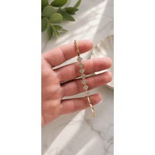 My Takı Store Çelik Vip 14K Gold Renkli Zirkon Taşlı Bileklik
