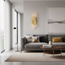 Elizim Home Lighting Bubble Ledli Eskitme Gold Aplik