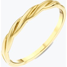 Goldium Jewellery Minimal Kalın Burgulu Yüzük