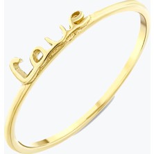 Goldium Jewellery Minimal Love Yazılı Yüzük