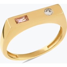 Goldium Jewellery Renklı Taşlı Minimal Yüzük
