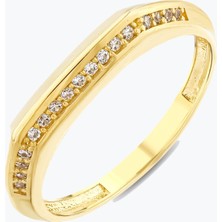 Goldium Jewellery Iki Taraflı Taşlı Taşsız Yüzük