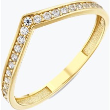 Goldium Jewellery Taç Yarım Tur Yüzük