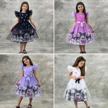 Sy Store Kuromi Desenli Pembe Tüllü Elbise