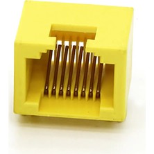 Alkatronik Mini Dar 12mm 8P8C Plastik Sarı RJ45 Soket Dişi Ethernet Bağlantı Soketi 8 Pin Pcb Montaj