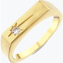 Goldium Jewellery Kutup Yıldızlı Dikdörtgen Yüzük