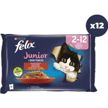 Felix Sığır Etli ve Tavuklu 4X85 gr 12'li Yavru Kedi Yaş Maması