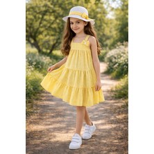 İnebolu Kids Kız Çocuk Askılı Elbise Şapkalı