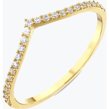 Goldium Jewellery Minimal Taç Yarım Tur Yüzük