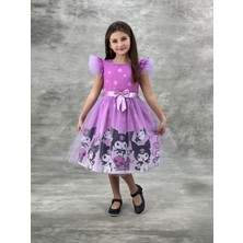 Sy Store Kuromi Desenli Pembe Tüllü Elbise