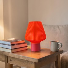 Modern Dekoratif Masa Lambası Turuncu – Minimal Tasarım, E14 Duy, 2m Kablolu, Beyaz Işık Ampul Hediyeli Gece Lambası