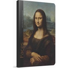 Gıpta Faces Iplik Dikişli Sıvama Sert Kapak Ajanda Defter 13X21 cm 120 Yp Çizgili /  Kalite Sanat ve Zerafet  - Gıpta Fıne Qualıty Notebook - Kapak : Leonardo Da Vinci'nin Ünlü Mona Lisa Tablosu