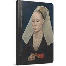 Gıpta Faces Iplik Dikişli Sıvama Sert Kapak Ajanda Defter 13X21 cm 120 Yp Çizgili /  Kalite Sanat ve Zerafet  - Gıpta Fıne Qualıty Notebook - Kapak : Rogier Van Der Weyden'in Bir Kadın Portresi