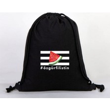 Dekim Moda "özgür Filistin" Baskılı Ham Bez Sırt Çantası %100 Pamuk
