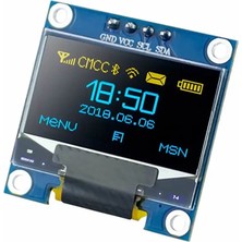Alkatronik 0.96 Inch Sarı Mavi Oled Modül 128x64 Piksel IIC I2C Seri 0.96” Ekran Lcd Gösterge
