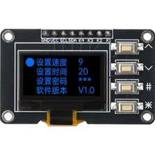 Alkatronik 0.96 Inch Mavi Oled Modül 4 Butonlu 3.3V 5V SSD1306 128x64 Piksel IIC I2C Seri 0.96”  Ekran