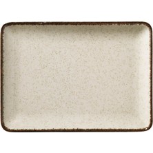 Kütahya Porselen Tan 18X13 cm Düz Tabak Krem 6lı