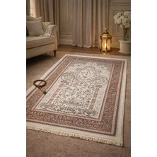Okan Halıcılık Okan Halı Lüks Viskon Seccade 100 Tarak Dokuma Ipeksi Yumuşak Dokulu Şık Namazlık Seccade 75X125 cm