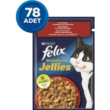 Felix Çifte Lezzet Sığır Etli ve Domatesli Yaş Kedi Maması 85 gr x 78 Adet