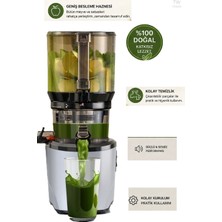Kuvings AUTO10S Hands-Free Slow Juicer Katı Meyve Sebze Presi Geniş Besleme Ağzı Sessiz ve Güçlü Motor Soğuk Sıkım Meyve Sıkacağı Mat Siyah