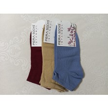 Pera Socks 3'lü Kadın Patik Çorap– Nefes Alan, Terletmeyen, Sıkmayan Lastik, Topuk Burun Takviyeli