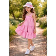 İnebolu Kids Kız Çocuk Askılı Elbise Şapkalı