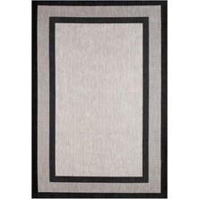 Veja Home Sisal Plus 1149 Bej Siyah Düz Desenli Hasır Görünümlü Modern Şık Mutfak Koridor Salon Halısı