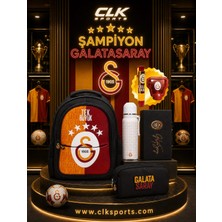 CLK Sports Galatasaray Sporcu - Okul Çantası , Lisanslı Kalem Çantası - Özel Kutusunda Termos Matara Set