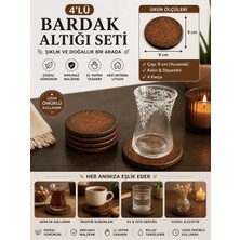 Art By Aslı 4’lü Bardak Altlığı Seti 9 cm – Dekoratif Kupa Altlığı El Yapımı Kırılmaz Masa & Sehpa Koruyucu