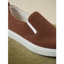 Atk Giyim Erkek Fitilli Kadife Dokulu Slip-On Ayakkabı - Rahat Taban Casual Loafer 3renk  Kahverengi  Siyah  Gri Snekars Taban