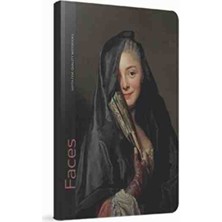 Gıpta Faces Iplik Dikişli Sıvama Sert Kapak Ajanda Defter 13X21 cm 120 Yp Çizgili /  Kalite Sanat ve Zerafet  - Gıpta Fıne Qualıty Notebook - Kapak : Alexander Roslin'in Peçeli Kadın Adlı Tablosu