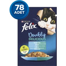 Felix Çifte Lezzet Somon ve Sardalya Yaş Kedi Maması 85 gr x 78 Adet