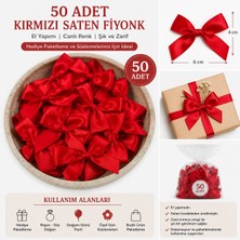 Kırmızı Saten Kurdele 50 Adet