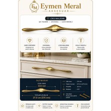 Eymen Meral Aksesuar 224MM Lüx Gold Mobilya Kulbu Mutfak Dolapları, Vestiyer, Şifonyer, Tv Ünitesi, Banyo Dolabı, Yatak Odası Takımları  Rahatlıkla Kullanılabilir. Zarif Formu Sayesinde Hem Klasik Hem Modern Vidalar Dahil