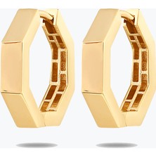 Goldium Jewellery Altın Minimal Altigen Busıness Küpe