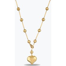 Goldium Jewellery Kalp Uç Top Kolye