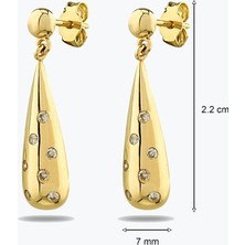 Goldium Jewellery Taşlı Damla Küpe