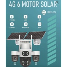 Inox X24 8mp 4K Ultra Geniş Açılı Panoramik Solar 4g Güvenlik Kamerası - 180° Görüş - E-Sim Destekli