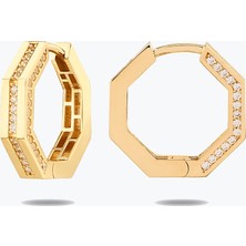 Goldium Jewellery Taşlı Altigen Küpe